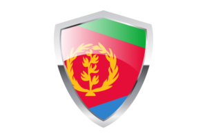 Eritrea Flag with Pointed Triangular Shield flag