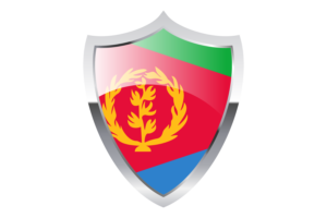 Eritrea Flag with Medieval Heater Shield flag