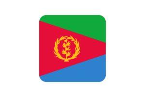 Eritrea Flag Square Rounded Shape flag