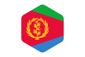Eritrea Flag Rounded Hexagon Shape flag