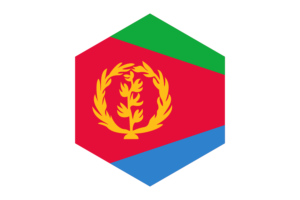 Eritrea Flag Hexagon Shape flag