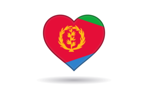Love of Eritrea Heart Shape flag