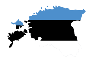 Estonia Map with Flag flag