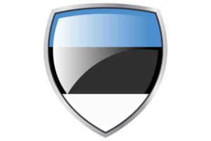 Estonia Flag Couche Heraldic Shield flag