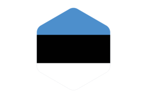Estonia Flag Rounded Hexagon Shape flag