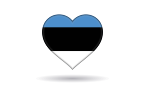 Love of Estonia Heart Shape flag