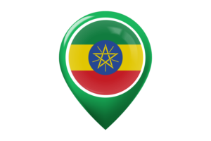 Ethiopia Flag Map Pin Icon flag