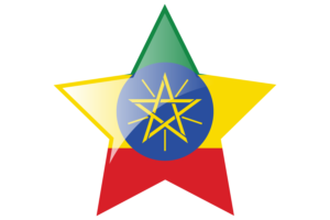 Ethiopia Flag Star Icon flag