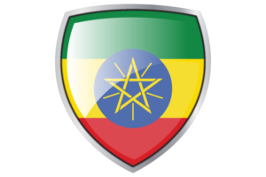 Ethiopia Flag Couche Heraldic Shield flag