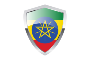 Ethiopia Flag with Pointed Triangular Shield flag