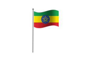 Waving Flag of Ethiopia flag