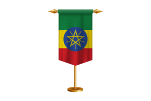 Ethiopia Flag Illustration with Stand flag
