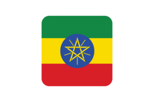 Ethiopia Flag Square Rounded Shape flag