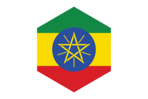 Ethiopia Flag Hexagon Shape flag