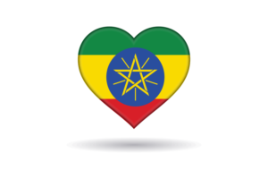 Love of Ethiopia Heart Shape flag