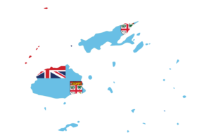 Fiji Map with Flag flag