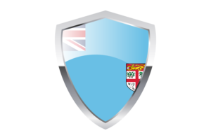 Fiji Flag with Pointed Triangular Shield flag