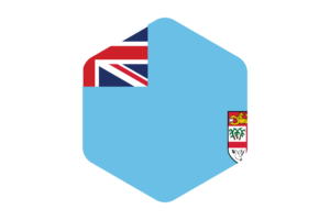 Fiji Flag Rounded Hexagon Shape flag