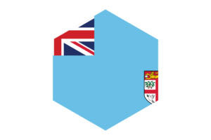 Fiji Flag Hexagon Shape flag