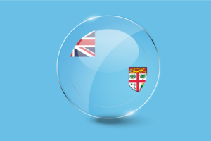 Fiji Flag Glossy Round Button flag