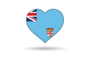 Love of Fiji Heart Shape flag