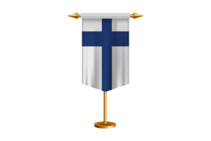 Finland Flag Illustration with Stand flag