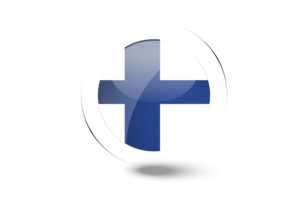Finland Flag Glossy Round Button flag