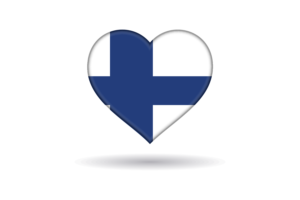 Love of Finland Heart Shape flag