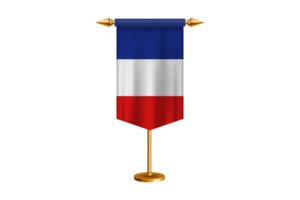 Ilustración de Banderín de Francia con Soporte flag