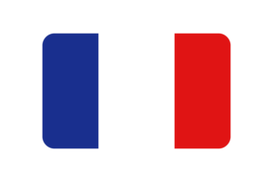 Forma triangular redondeada de la bandera de Francia flag