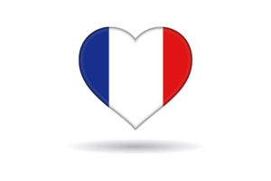 Corazón con amor por Francia flag