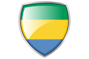 Gabon Flag Couche Heraldic Shield flag