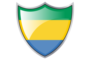 Shield with Flag of Gabon flag