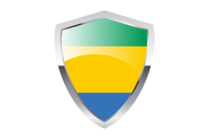 Gabon Flag with Pointed Triangular Shield flag