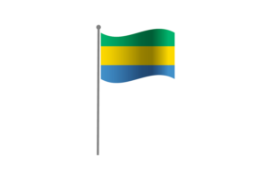 Waving Flag of Gabon flag