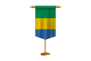 Gabon Flag Illustration with Stand flag