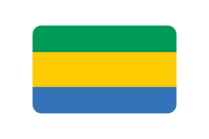 Gabon Flag Triangle Rounded Shape flag