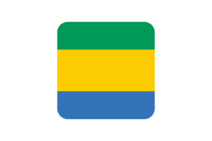 Gabon Flag Square Rounded Shape flag