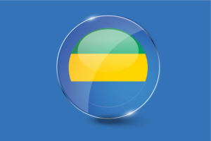Gabon Flag Glossy Round Button flag