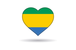 Love of Gabon Heart Shape flag
