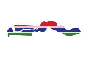 Gambia Map with Flag flag