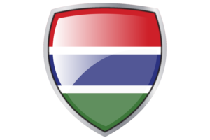 Gambia Flag Couche Heraldic Shield flag