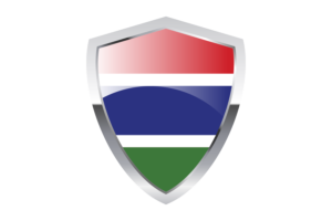 Gambia Flag with Pointed Triangular Shield flag