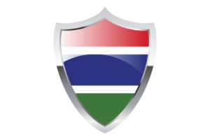 Gambia Flag with Medieval Heater Shield flag