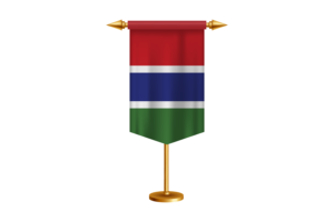 Gambia Flag Illustration with Stand flag