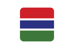 Gambia Flag Square Rounded Shape flag