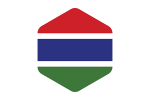 Gambia Flag Rounded Hexagon Shape flag