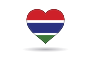 Love of Gambia Heart Shape flag