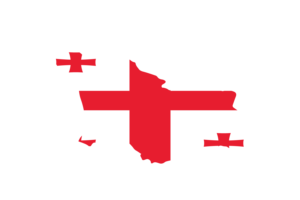 Georgia Map with Flag flag