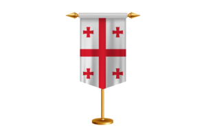Georgia Flag Illustration with Stand flag